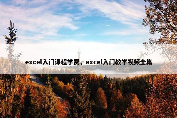 excel入门课程学费，excel入门教学视频全集