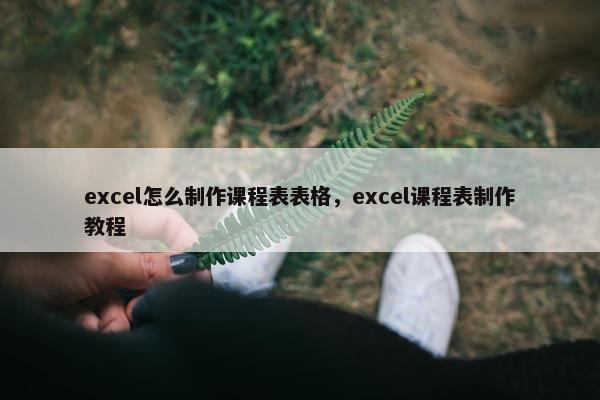 excel怎么制作课程表表格，excel课程表制作教程