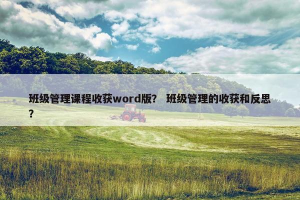 班级管理课程收获word版？ 班级管理的收获和反思？