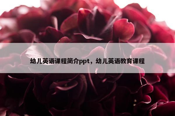 幼儿英语课程简介ppt，幼儿英语教育课程