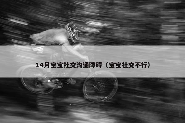 14月宝宝社交沟通障碍（宝宝社交不行）