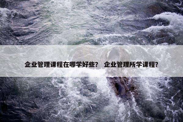 企业管理课程在哪学好些？ 企业管理所学课程？