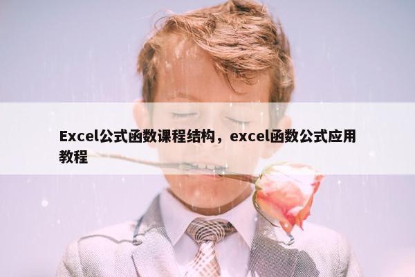 Excel公式函数课程结构，excel函数公式应用教程