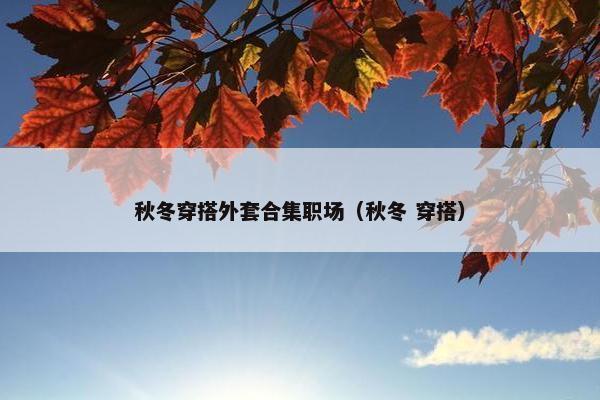 秋冬穿搭外套合集职场（秋冬 穿搭）