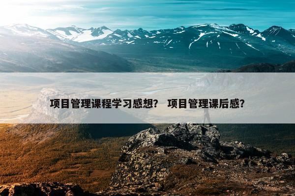 项目管理课程学习感想？ 项目管理课后感？