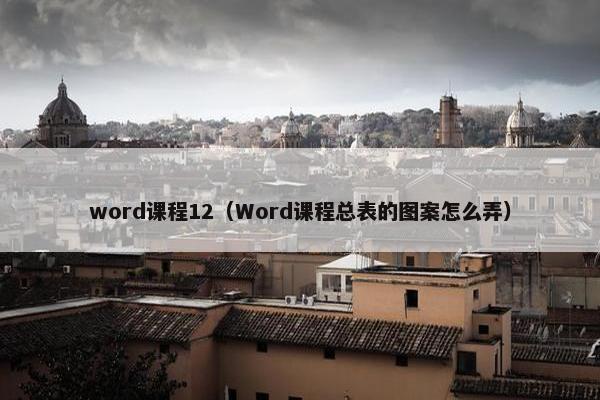 word课程12（Word课程总表的图案怎么弄）