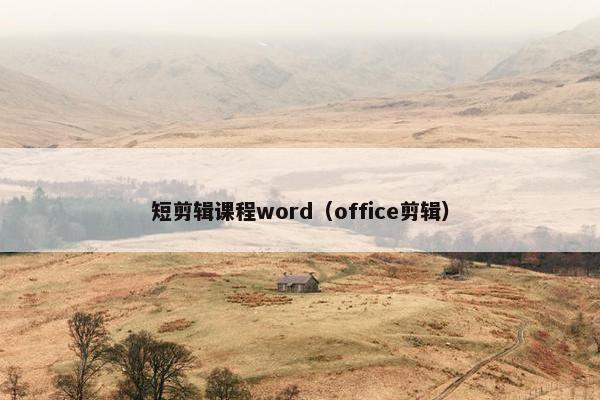 短剪辑课程word（office剪辑）