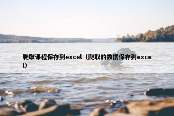 爬取课程保存到excel（爬取的数据保存到excel）