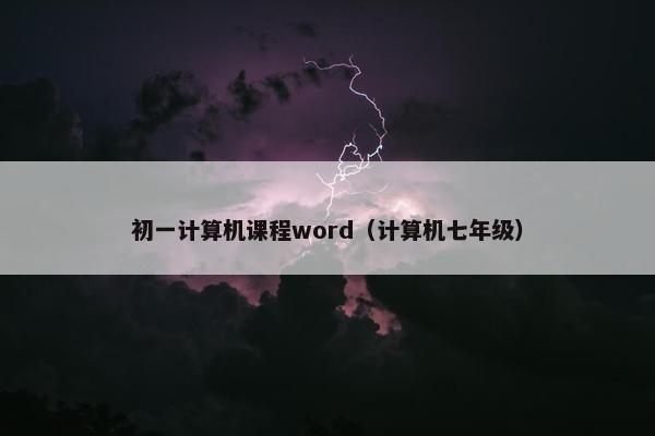 初一计算机课程word（计算机七年级）