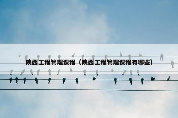 陕西工程管理课程（陕西工程管理课程有哪些）