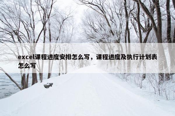 excel课程进度安排怎么写，课程进度及执行计划表怎么写