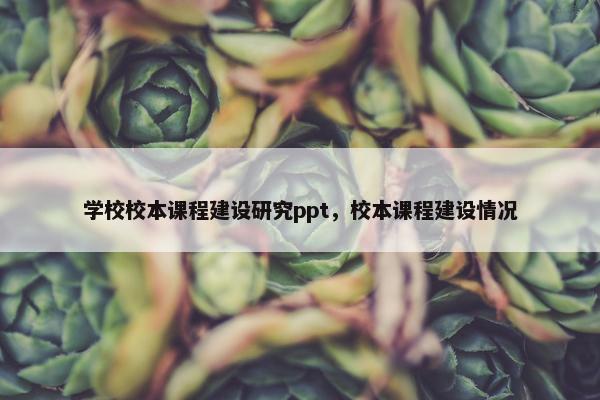 学校校本课程建设研究ppt，校本课程建设情况