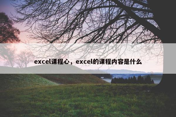 excel课程心，excel的课程内容是什么