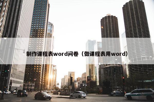 制作课程表word问卷（做课程表用word）