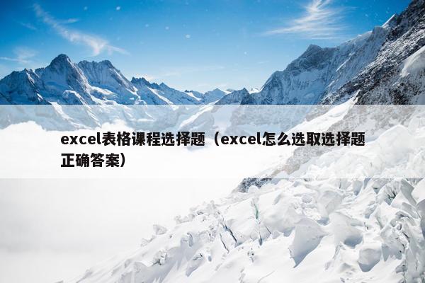 excel表格课程选择题（excel怎么选取选择题正确答案）