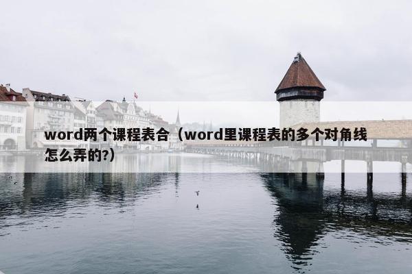 word两个课程表合（word里课程表的多个对角线怎么弄的?）