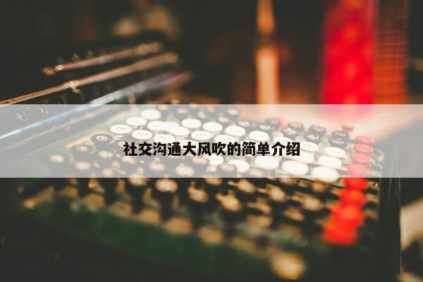 社交沟通大风吹的简单介绍