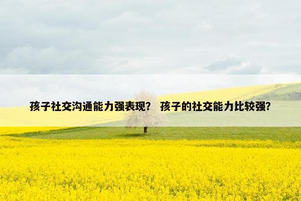 孩子社交沟通能力强表现？ 孩子的社交能力比较强？