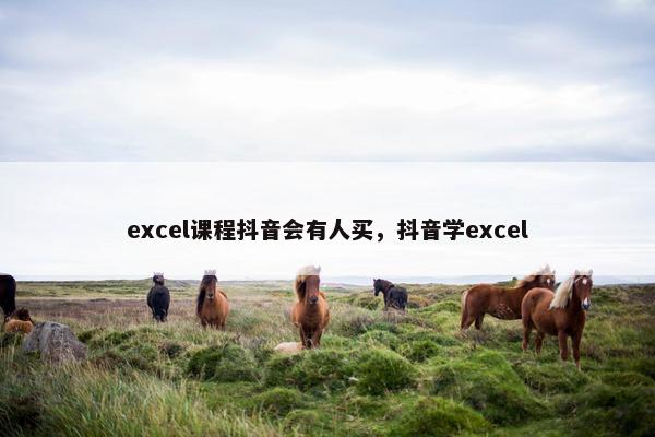 excel课程抖音会有人买，抖音学excel