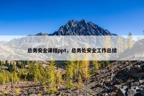 总务安全课程ppt，总务处安全工作总结