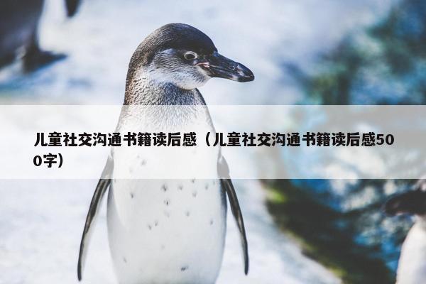 儿童社交沟通书籍读后感（儿童社交沟通书籍读后感500字）