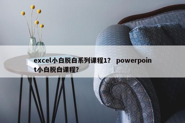 excel小白脱白系列课程1？ powerpoint小白脱白课程？